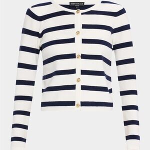 Generation Love Navy and White Striped Cardigan small